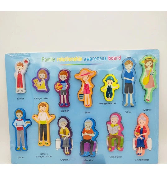 3D Family Relations Awareness Wooden Board