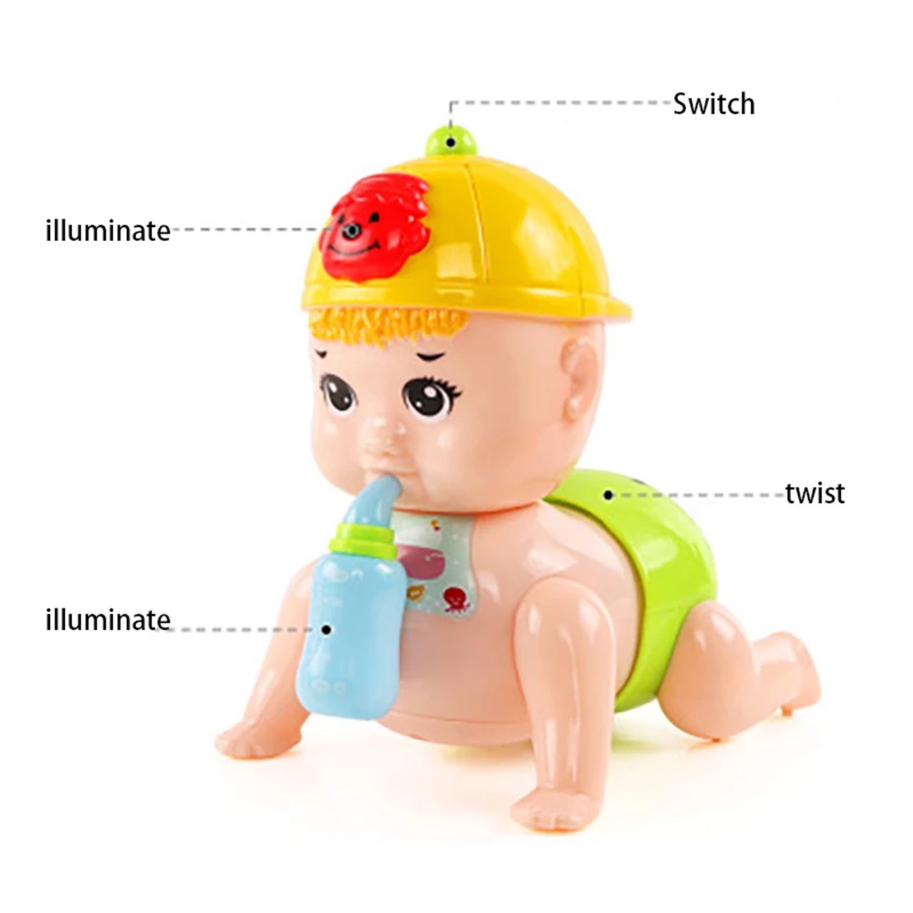 Musical Baby Crawling Toy With 3D Lights