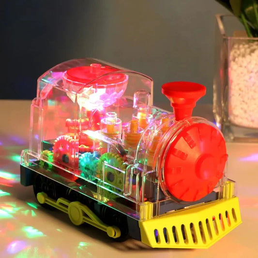 Electric Gear Train Music Light Rotation Toy