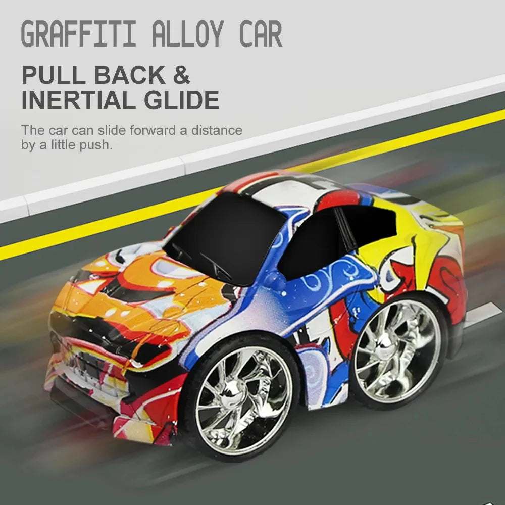 4 Styles Graffiti Metal Alloy Toy Cars