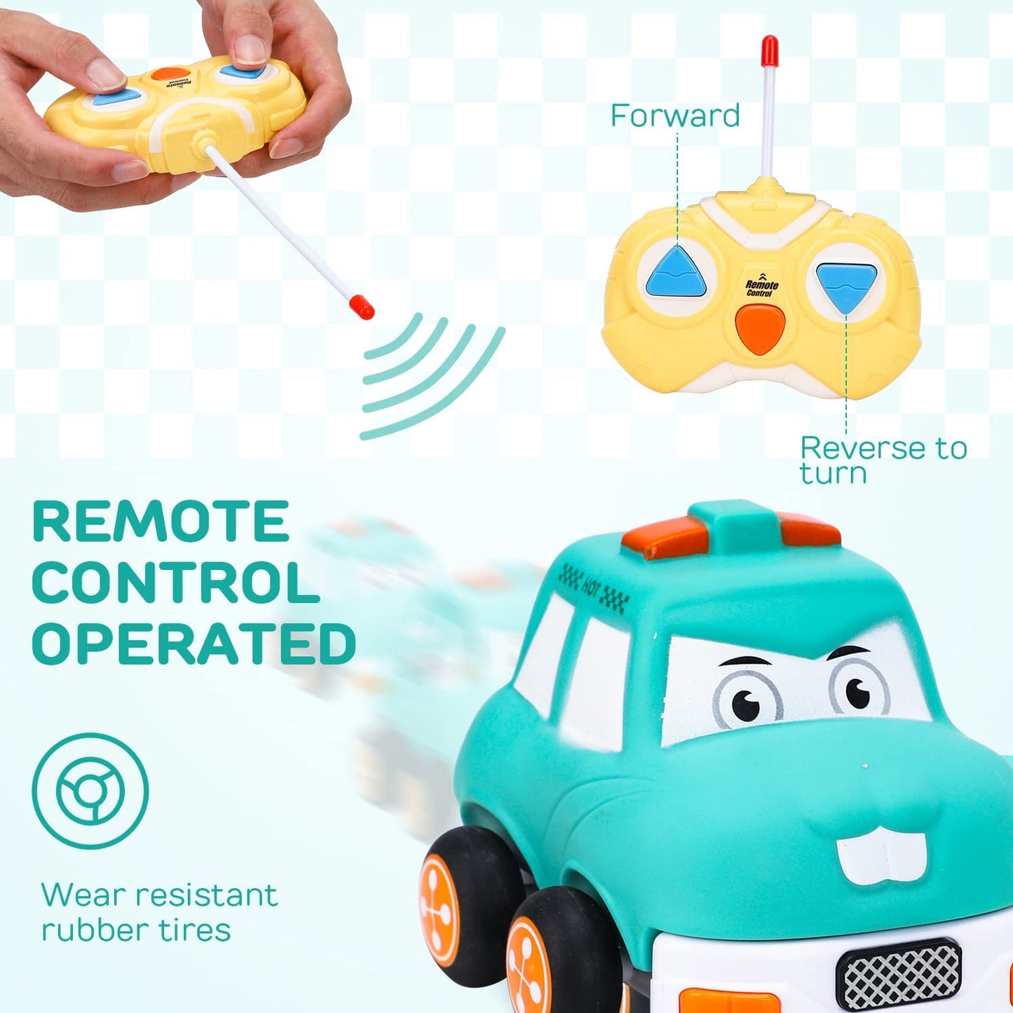 Cartoon Voice Light Remote Control Car Toy