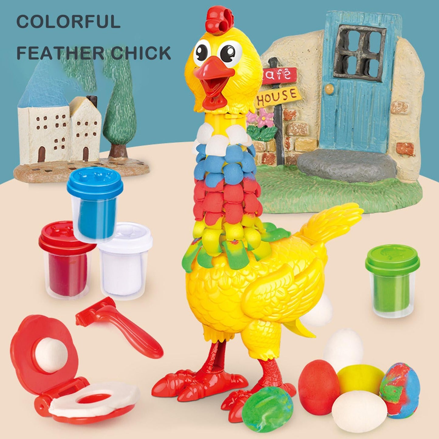 Multicolored DIY Hen Plasticine Toy