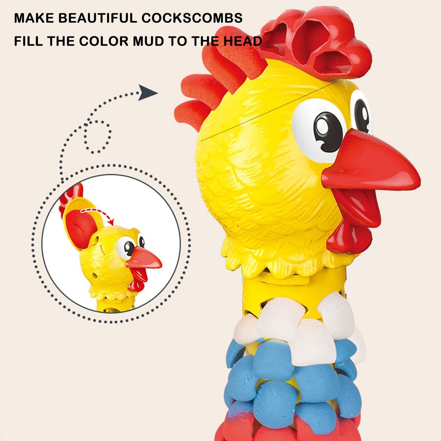 Multicolored DIY Hen Plasticine Toy