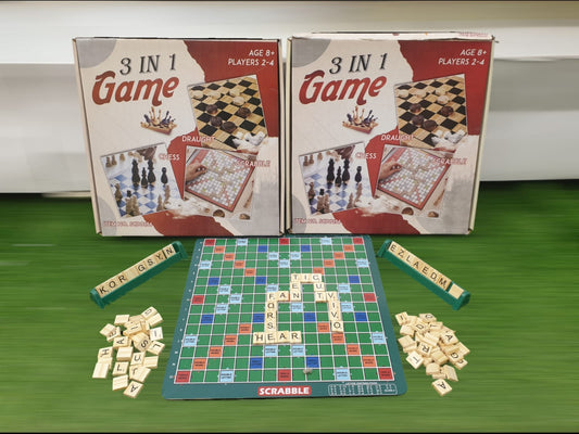 3 in 1 Wooden Board Game