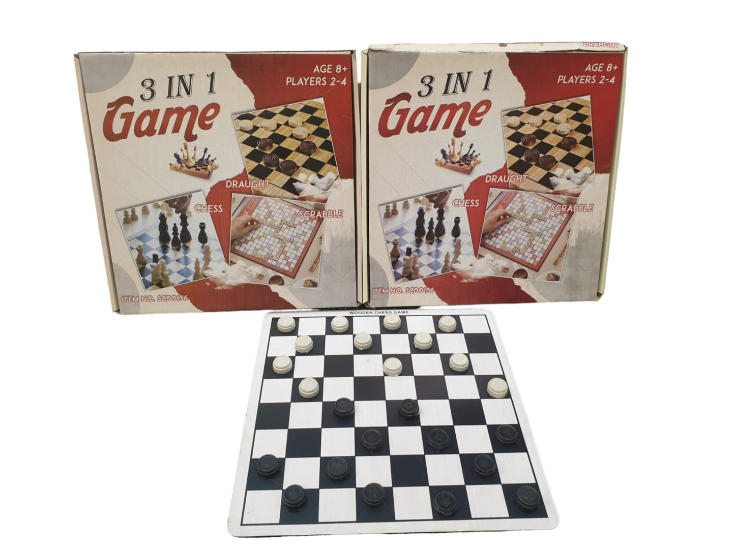 3 in 1 Wooden Board Game